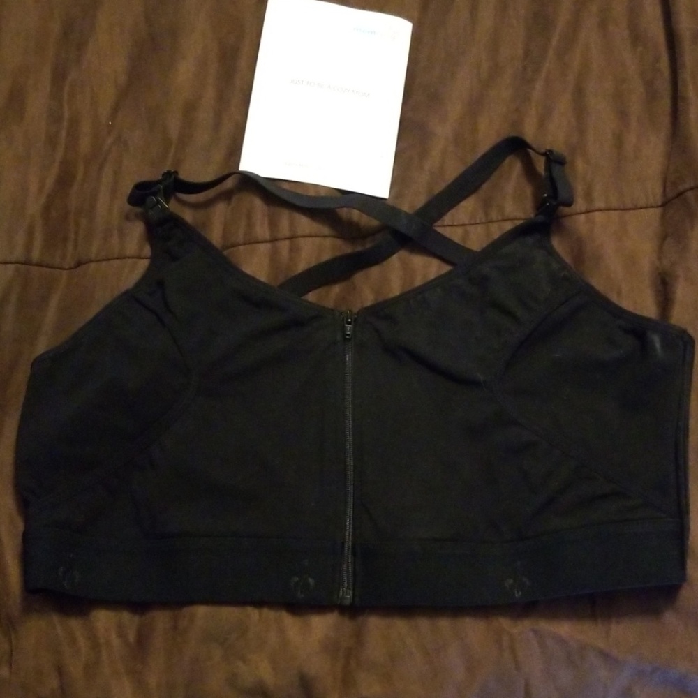 Front Zipper Hands Free Pumping Bra